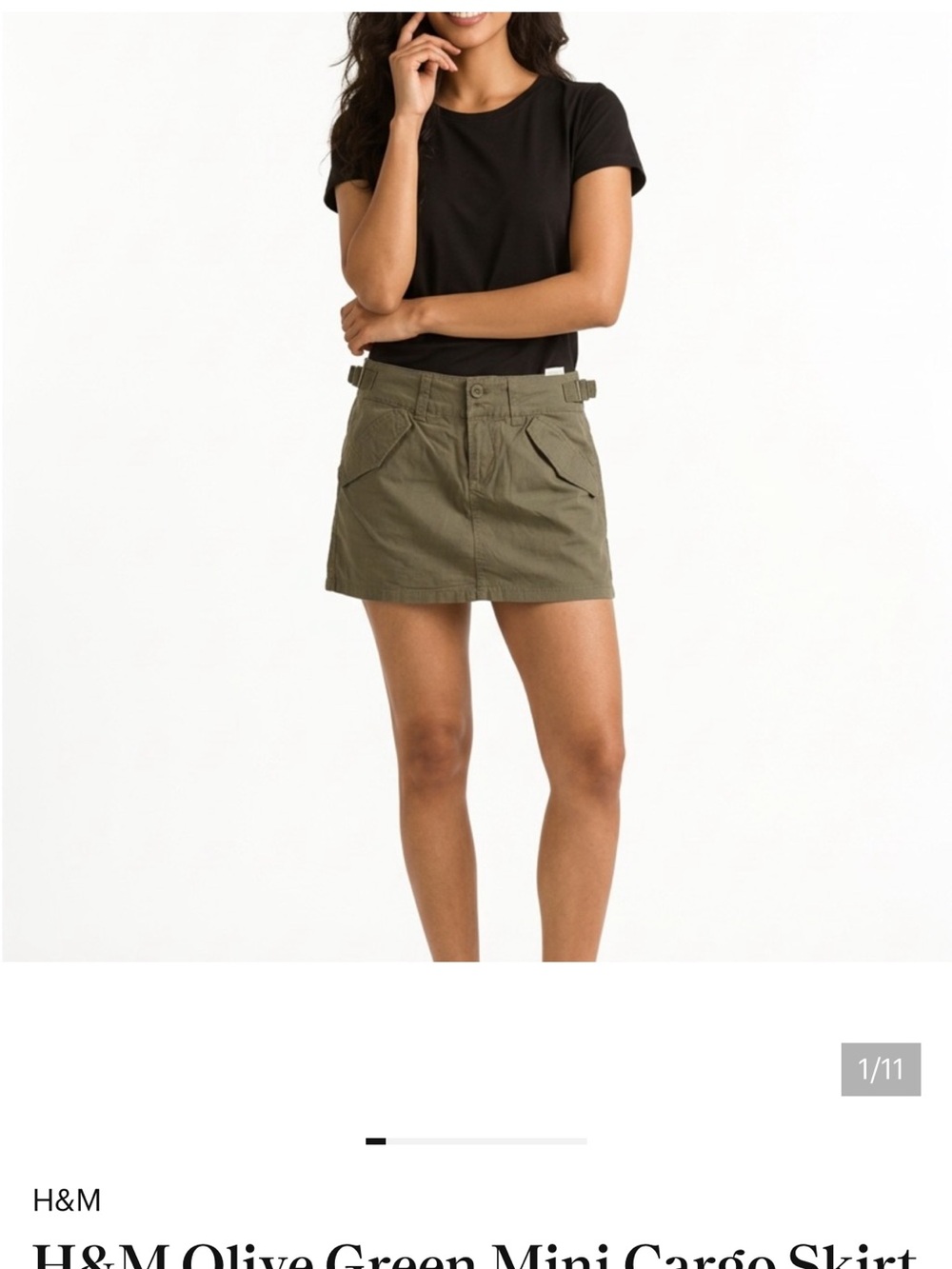 H&M Olive Mini Cargo Skirt